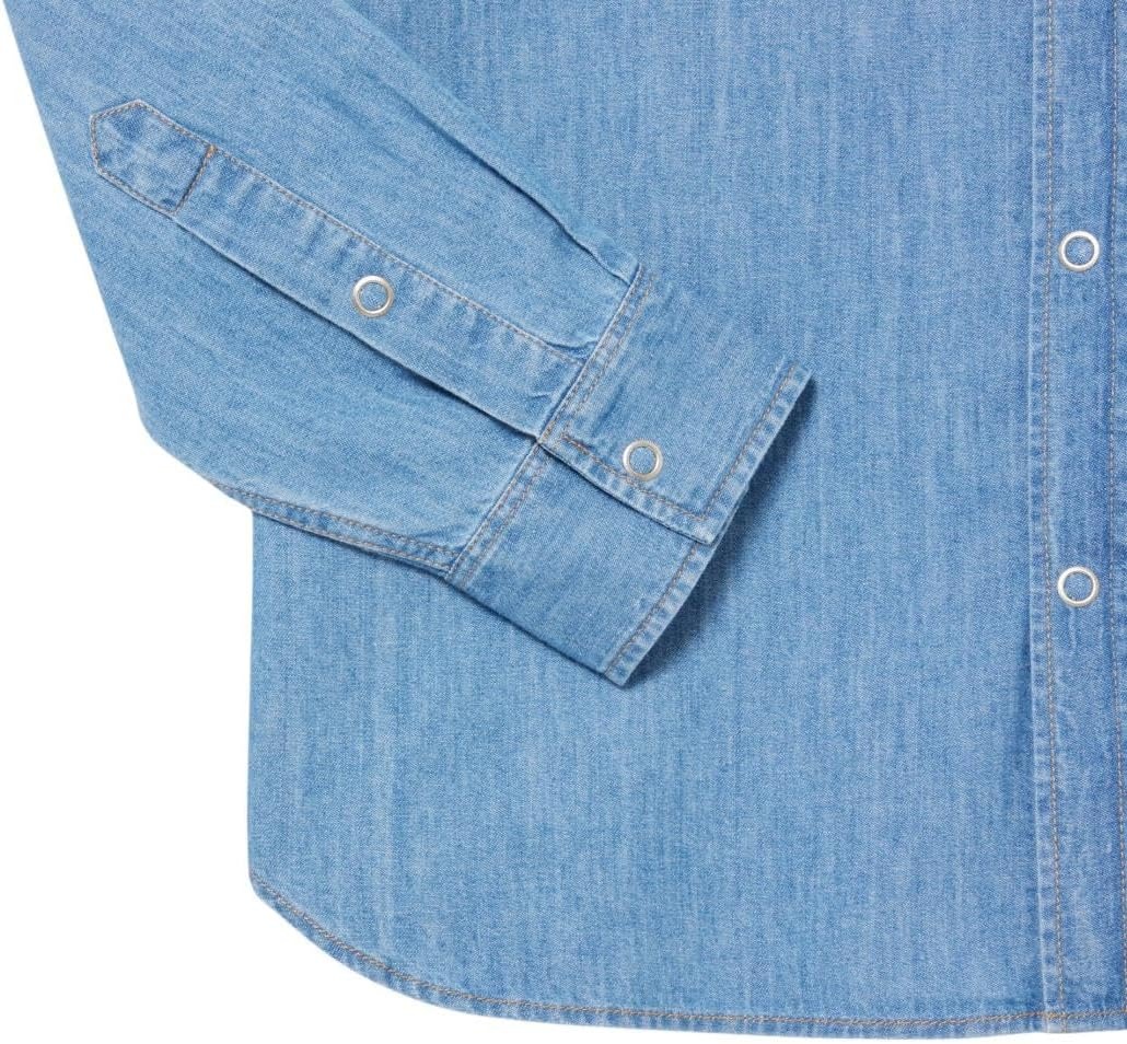 image:imageLacoste Mens Regular Fit Lightweight Denim ShirtWashed Bleach