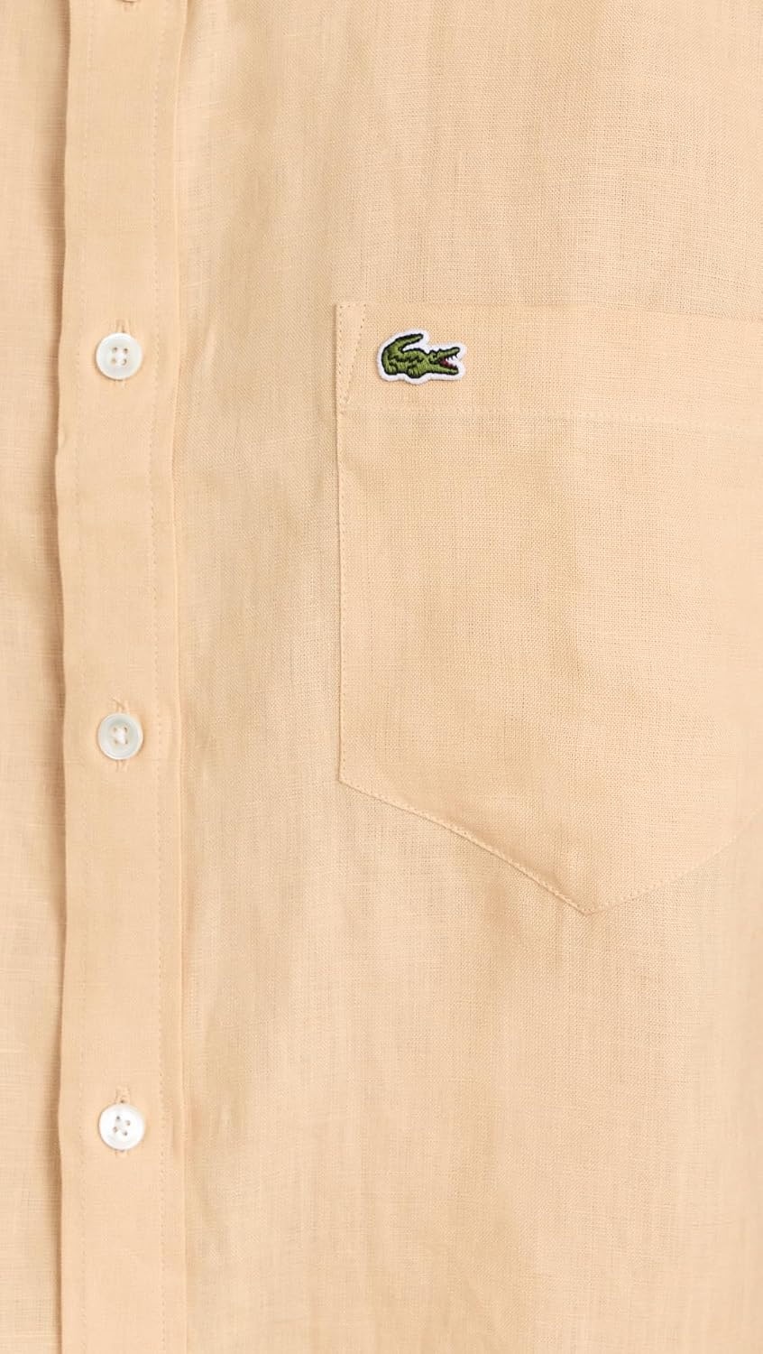 image:imageLacoste Mens Regular Fit Linen Casual Button DownCroissant