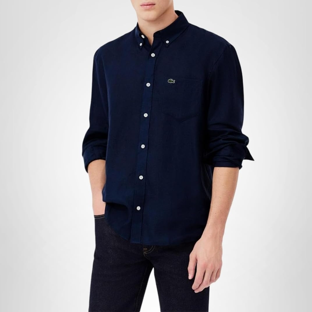 image:imageLacoste Mens Regular Fit Linen Shirt