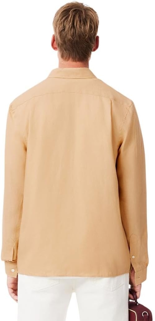 image:imageLacoste Mens Regular Fit Linen ShirtCroissant