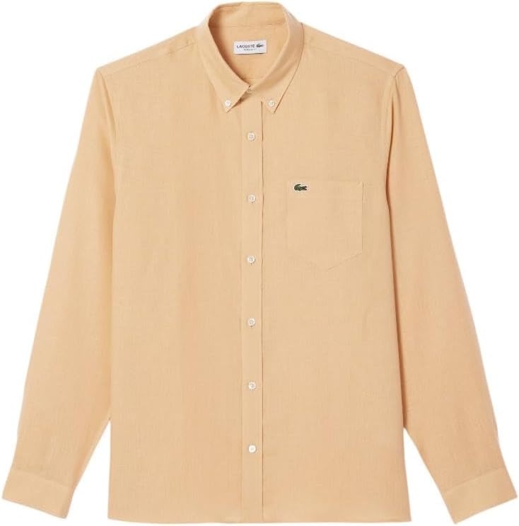 image:imageLacoste Mens Regular Fit Linen ShirtCroissant