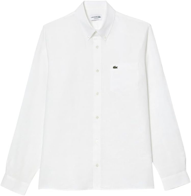 image:imageLacoste Mens Regular Fit Linen ShirtWhite