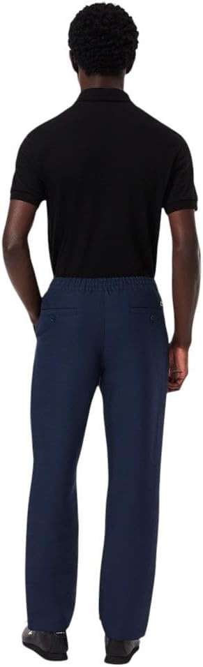 image:imageLacoste Mens Regular Fit Linen Twill PantsNavy Blue