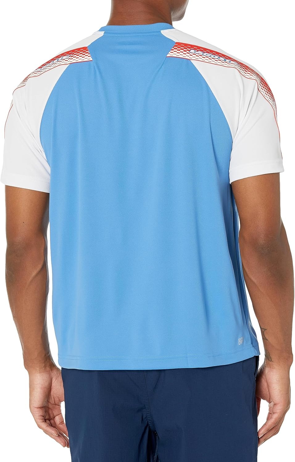 image:imageLacoste Mens Regular Fit Logo Stripe TShirtEtherealWhiteWhite
