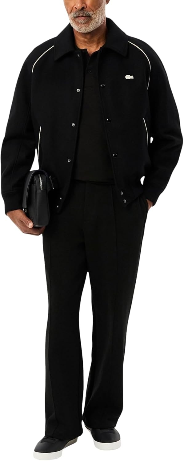 image:imageLacoste Mens Regular Fit Long Sleeved Cotton Blend Polo ShirtBlack