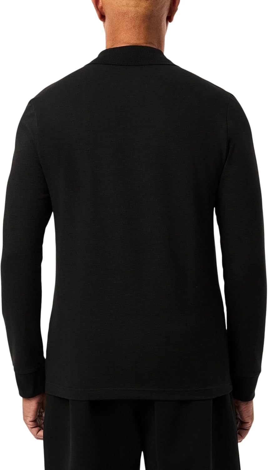 image:imageLacoste Mens Regular Fit Long Sleeved Cotton Blend Polo ShirtBlack