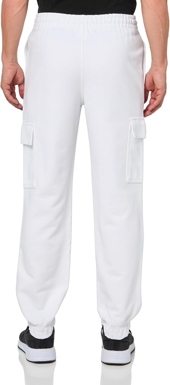 image:imageLacoste Mens Regular Fit NonBrushed Fleece Cargo SweatpantsWhite