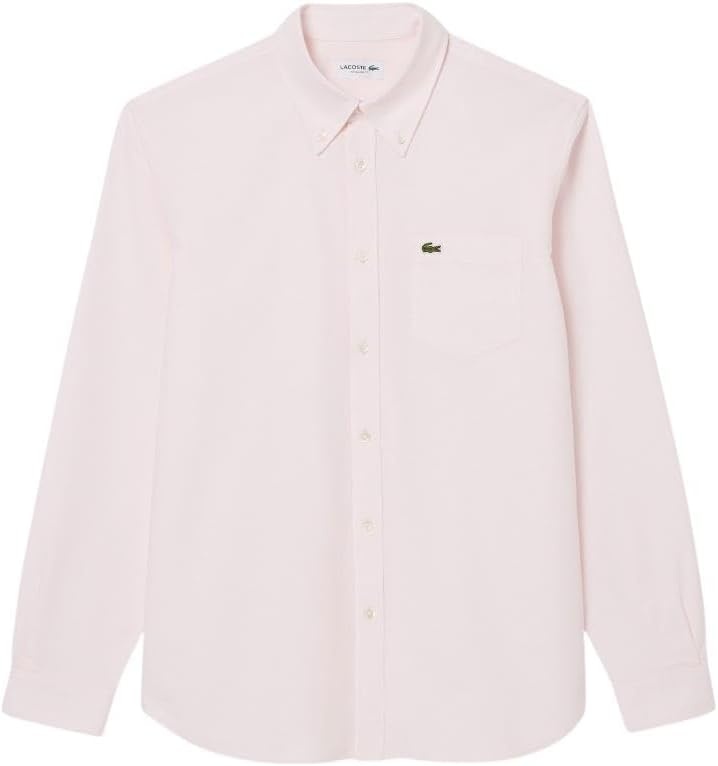 image:imageLacoste Mens Regular Fit Oxford ShirtWhiteFlamingo