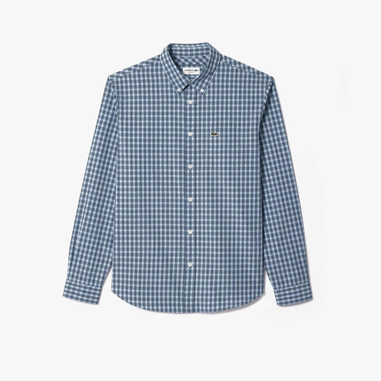 image:imageLacoste Mens Regular Fit Plaid Poplin ShirtHydroMultico