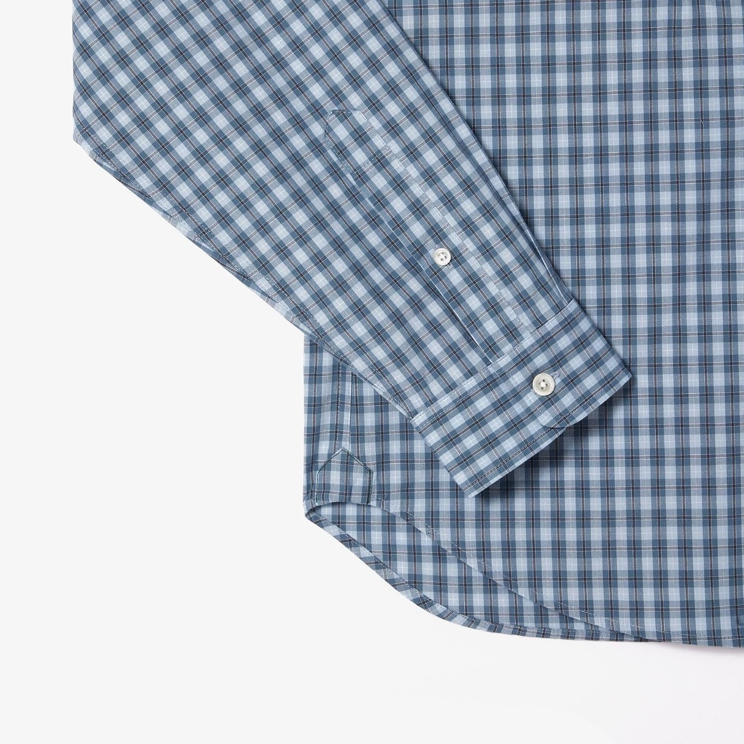 image:imageLacoste Mens Regular Fit Plaid Poplin ShirtHydroMultico