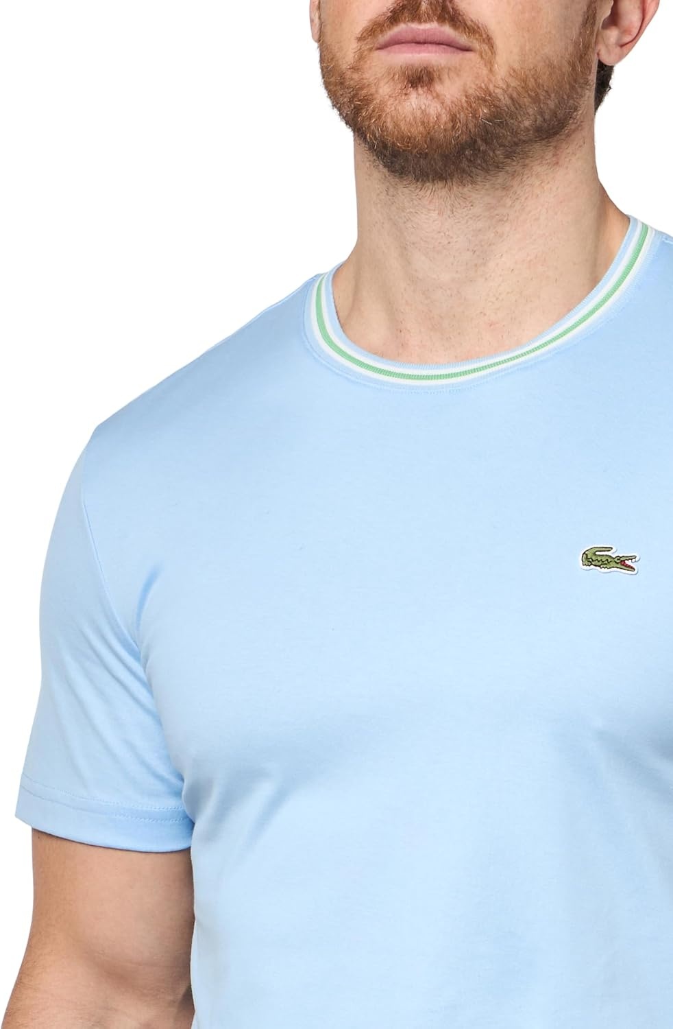 image:imageLacoste Mens Regular Fit Ribbed Collar Cotton TShirtOverview