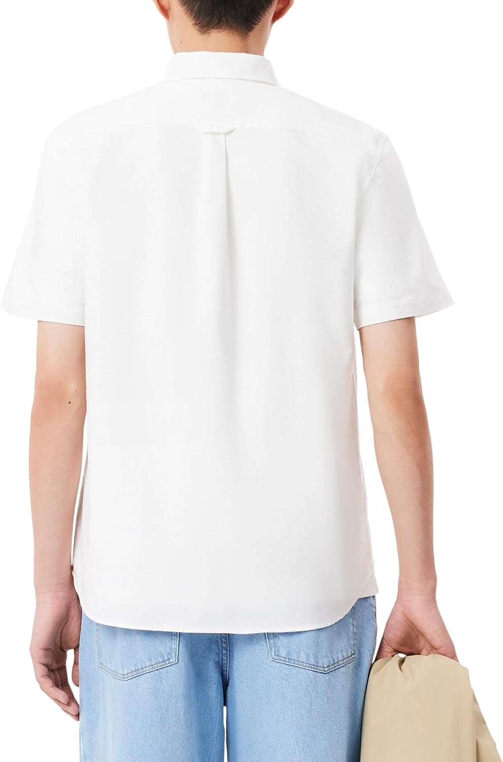 image:imageLacoste Mens Regular Fit Short Sleeved Oxford ShirtWhite