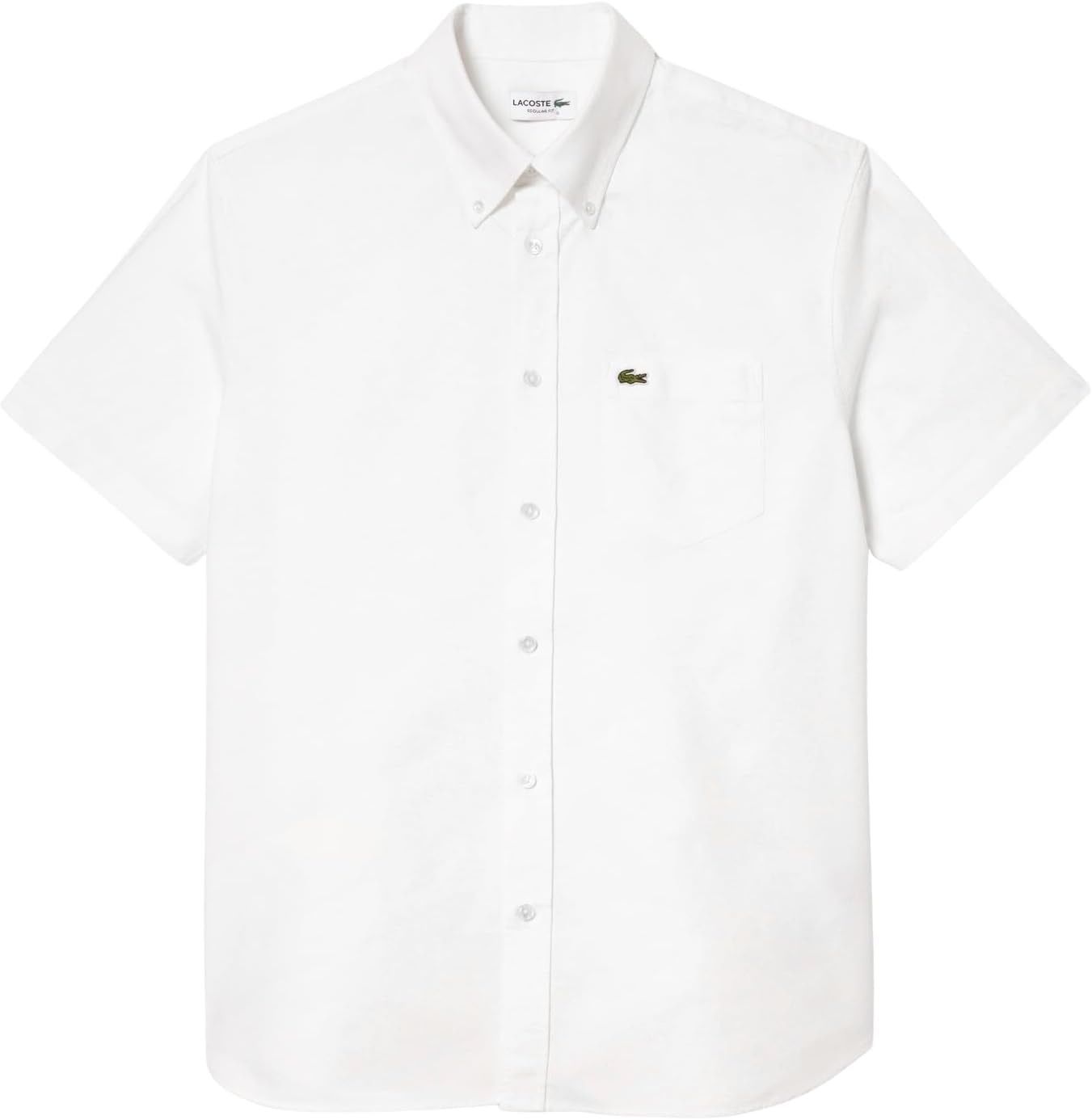 image:imageLacoste Mens Regular Fit Short Sleeved Oxford ShirtWhite