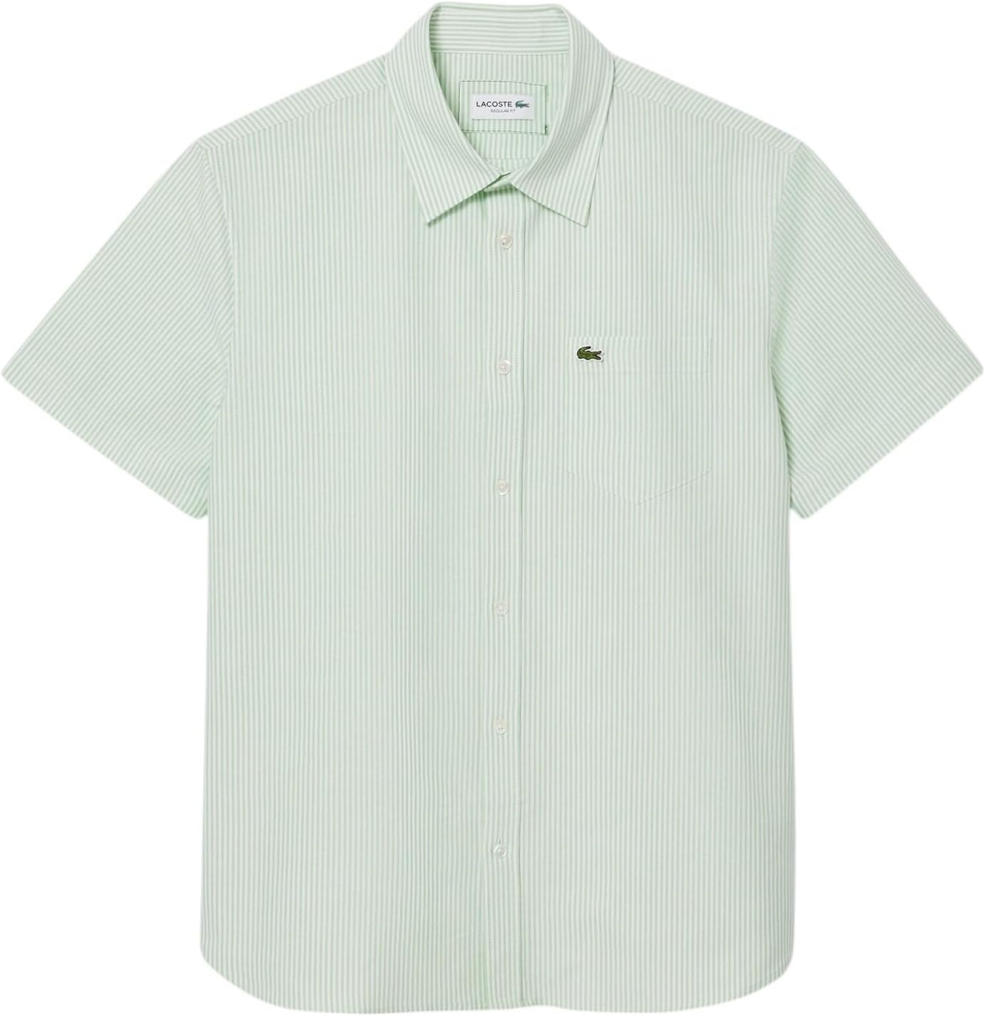 image:imageLacoste Mens Regular Fit Short Sleeved Oxford ShirtWhiteLiamone