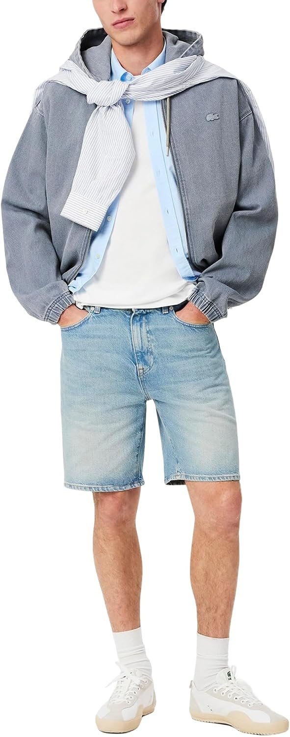 image:imageLacoste Mens Regular Fit Short Sleeved Oxford ShirtWhiteOverview