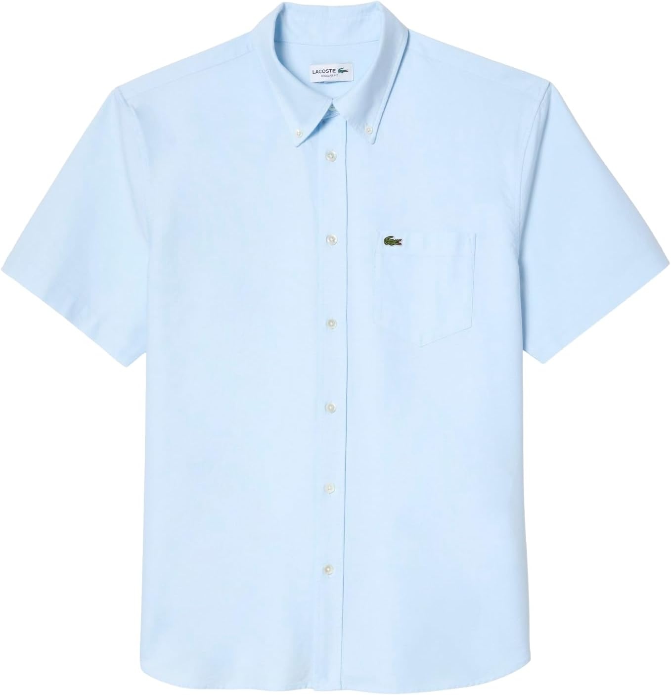 image:imageLacoste Mens Regular Fit Short Sleeved Oxford ShirtWhiteOverview