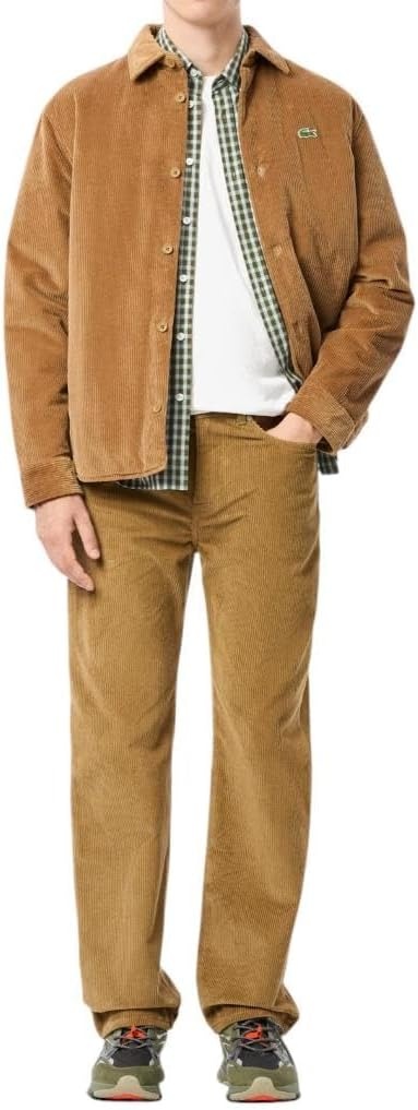 image:imageLacoste Mens Regular Fit Short Sleeved ShirtKhaki Check