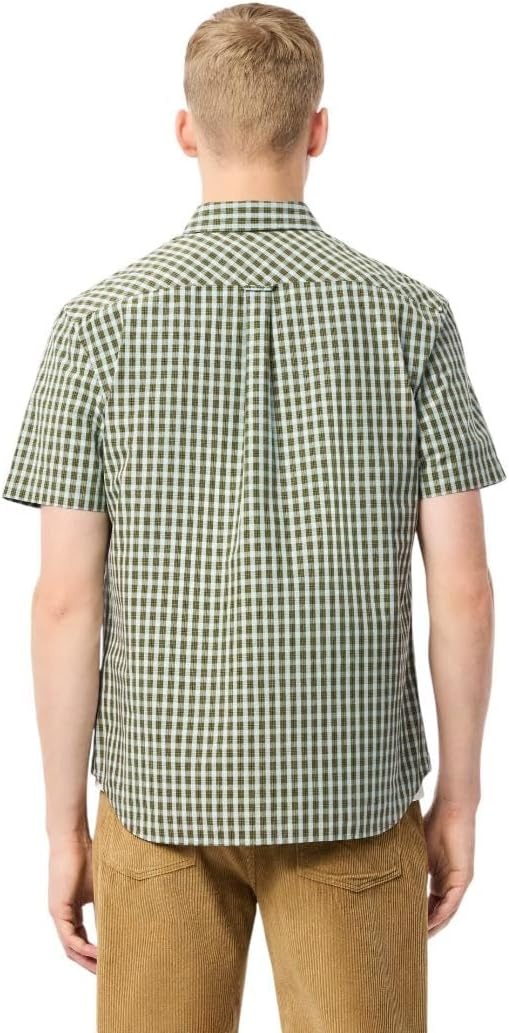image:imageLacoste Mens Regular Fit Short Sleeved ShirtKhaki Check