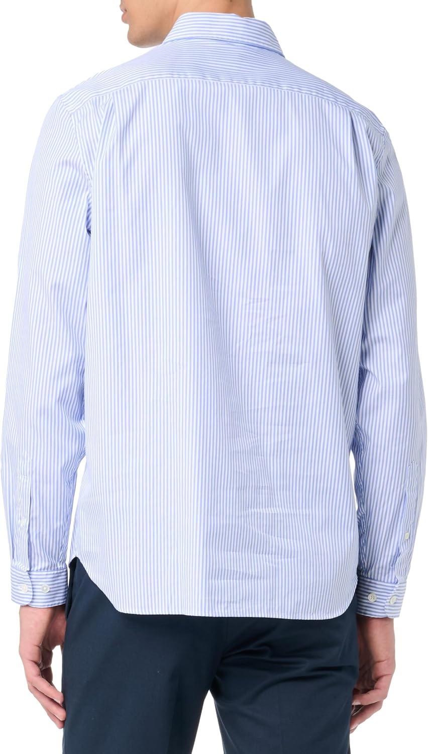 image:imageLacoste Mens Regular Fit Striped Cotton ShirtWhiteBlue