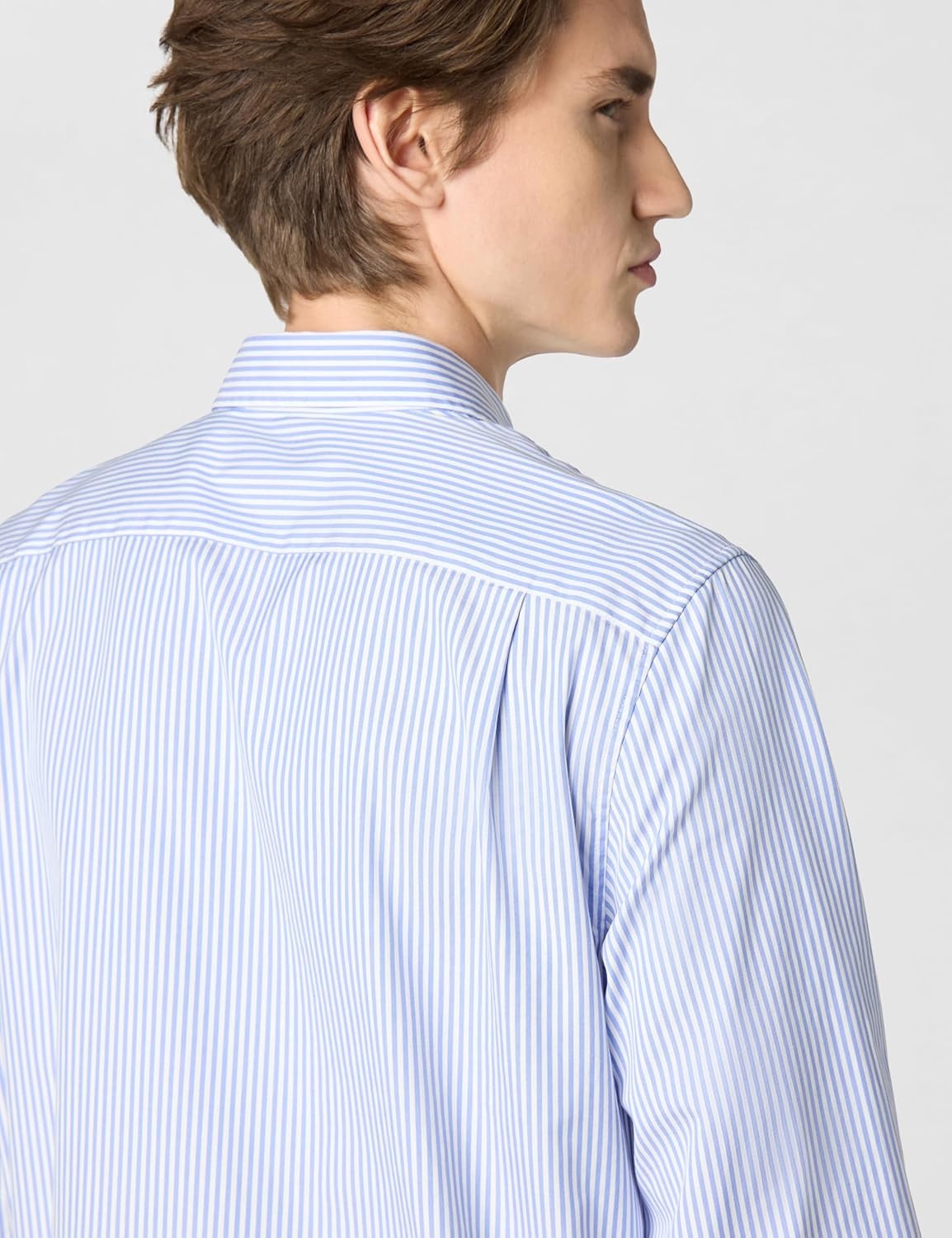 image:imageLacoste Mens Regular Fit Striped Cotton ShirtWhiteOverview