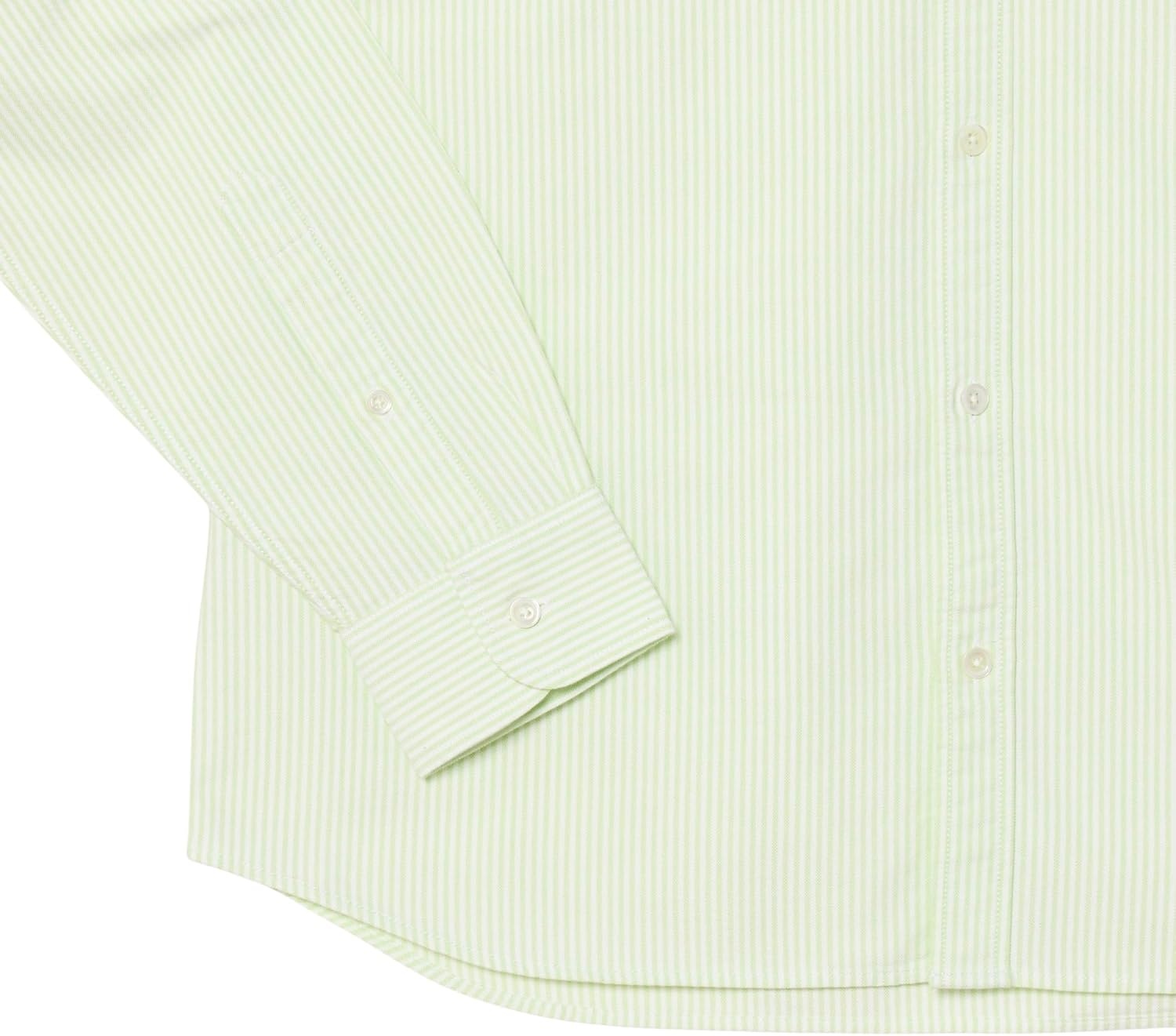 image:imageLacoste Mens Regular Fit Striped Oxford ShirtBirchWhite