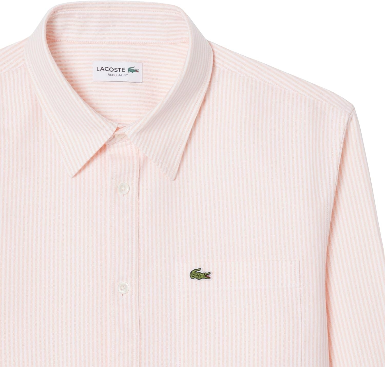 image:imageLacoste Mens Regular Fit Striped Oxford ShirtMiamiWhite