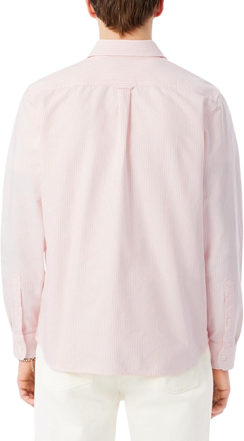 image:imageLacoste Mens Regular Fit Striped Oxford ShirtMiamiWhite