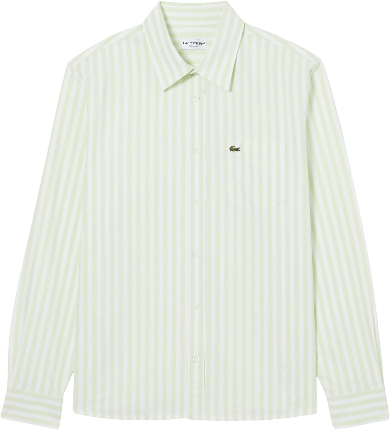 image:imageLacoste Mens Regular Fit Striped Oxford ShirtNew BirchWhite