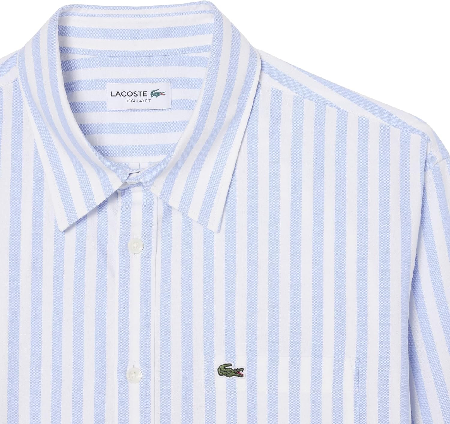 image:imageLacoste Mens Regular Fit Striped Oxford ShirtOverviewWhite