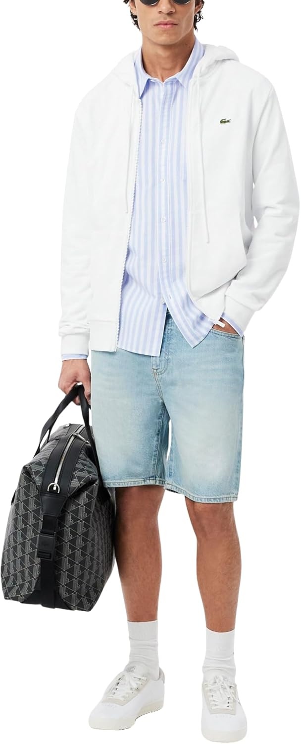 image:imageLacoste Mens Regular Fit Striped Oxford ShirtOverviewWhite