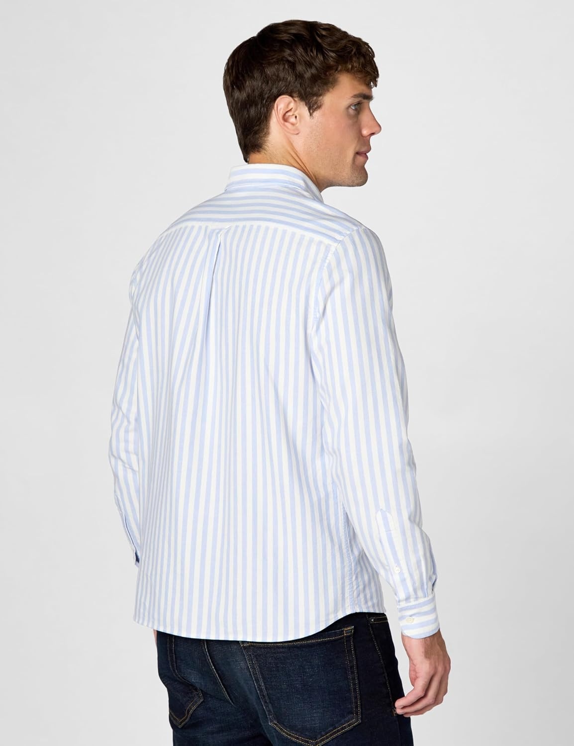 image:imageLacoste Mens Regular Fit Striped Oxford ShirtOverviewWhite Oxford