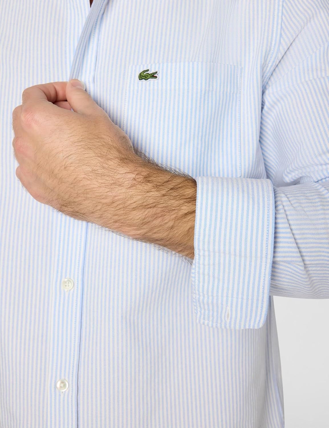 image:imageLacoste Mens Regular Fit Striped Oxford ShirtOverviewWhite Pocket