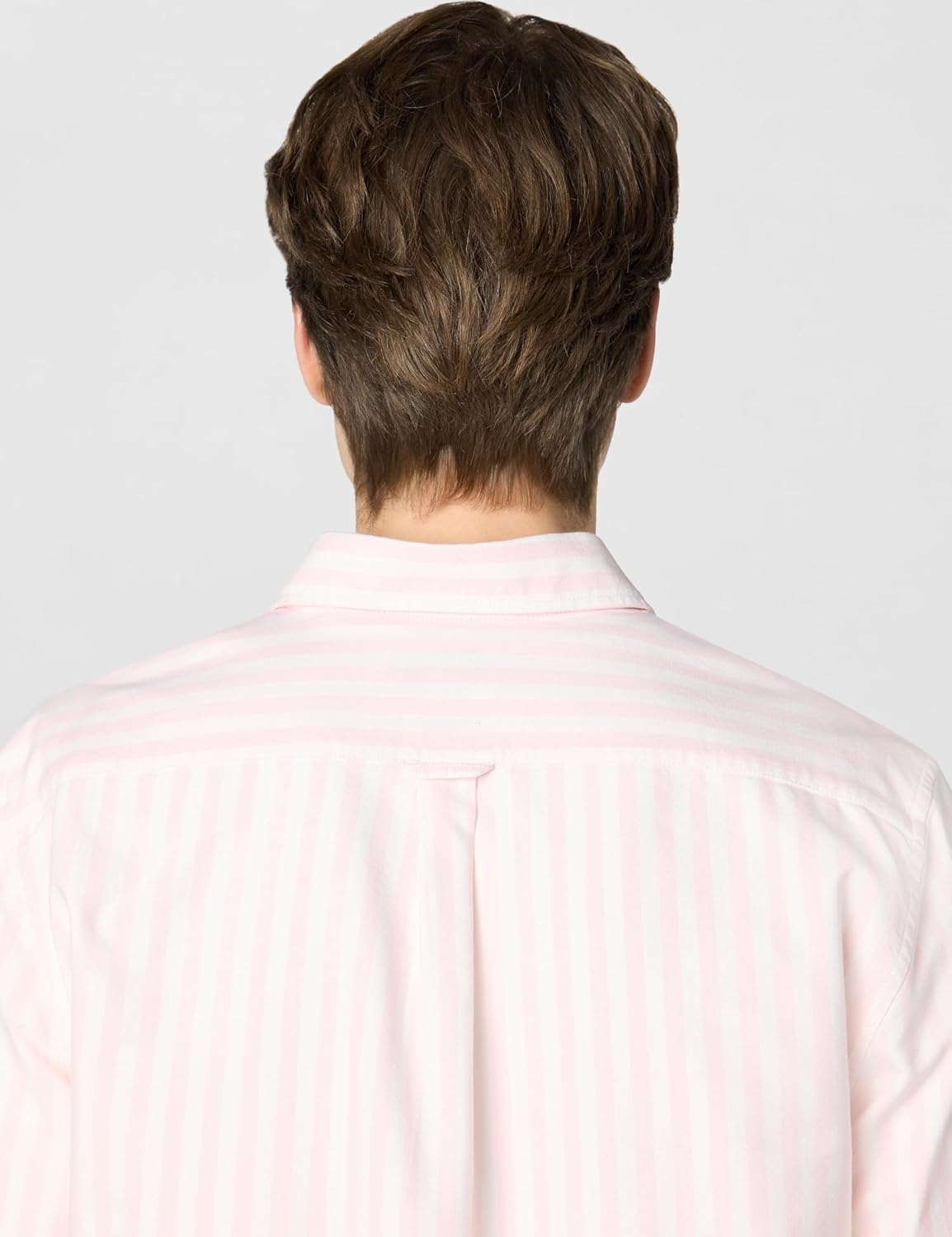 image:imageLacoste Mens Regular Fit Striped Oxford ShirtWhiteFlamingo Oxford
