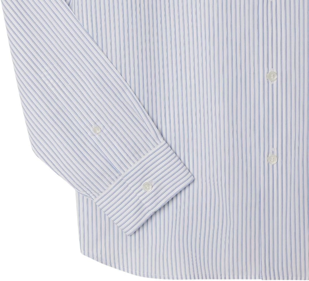 image:imageLacoste Mens Regular Fit Striped Poplin ShirtWhite Overview Navy Blue