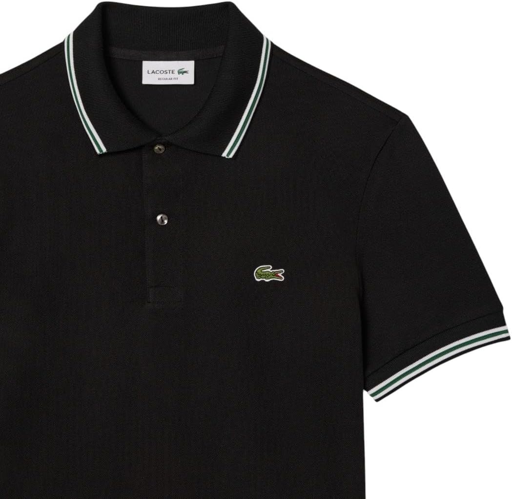 image:imageLacoste Mens Regular Fit Trim Accent L1212 Polo ShirtBlack