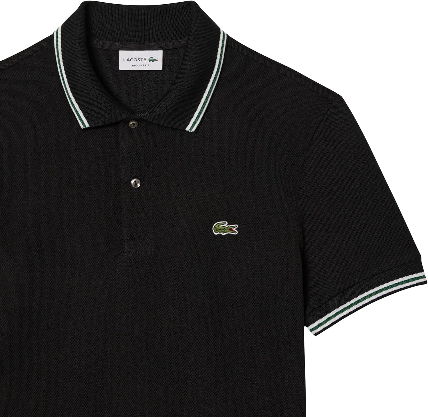image:imageLacoste Mens Regular Fit Trim Accent L1212 Polo ShirtBlack