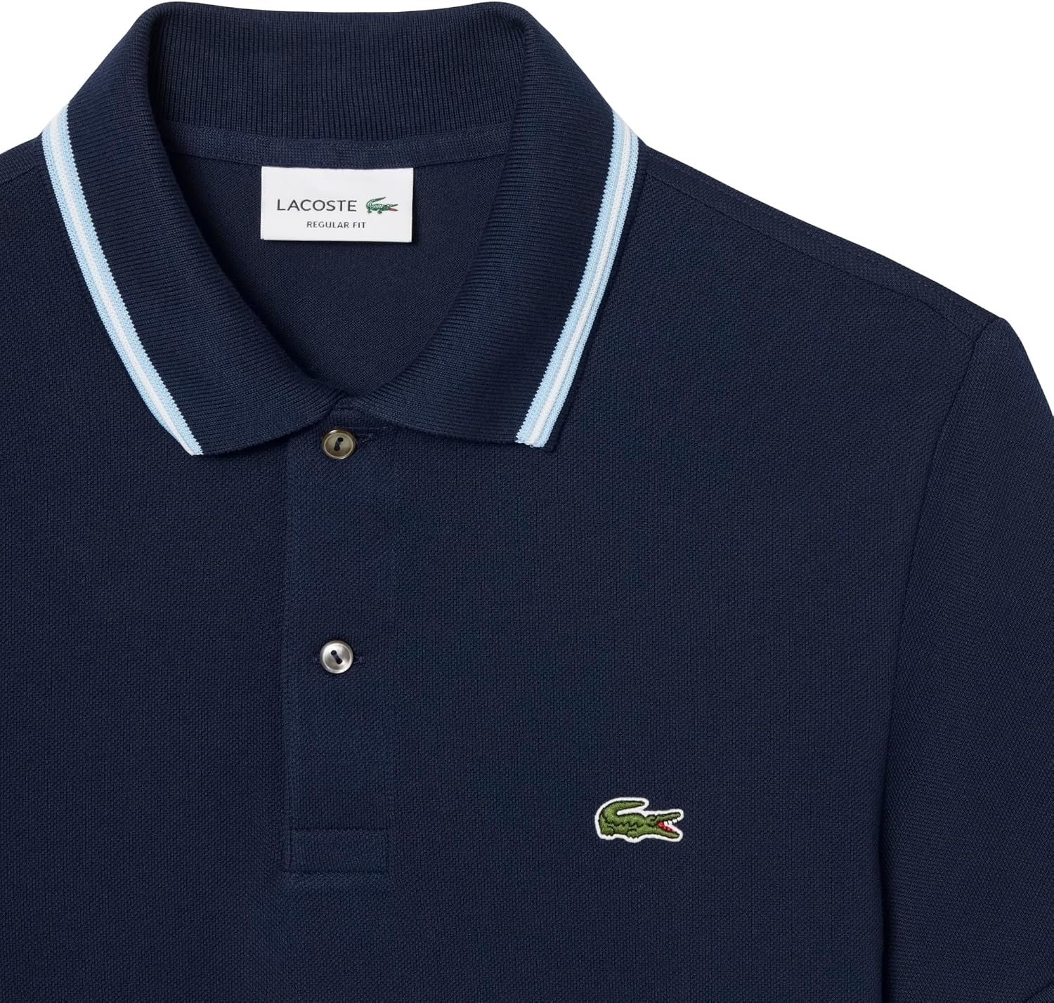 image:imageLacoste Mens Regular Fit Trim Accent L1212 Polo ShirtNavy Blue