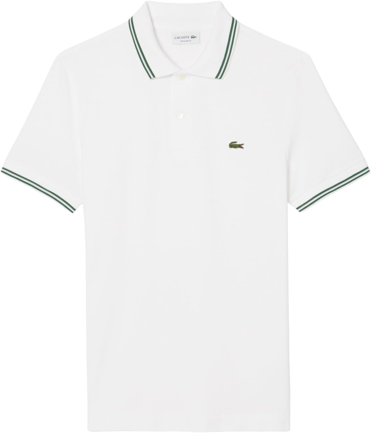image:imageLacoste Mens Regular Fit Trim Accent L1212 Polo ShirtWhite