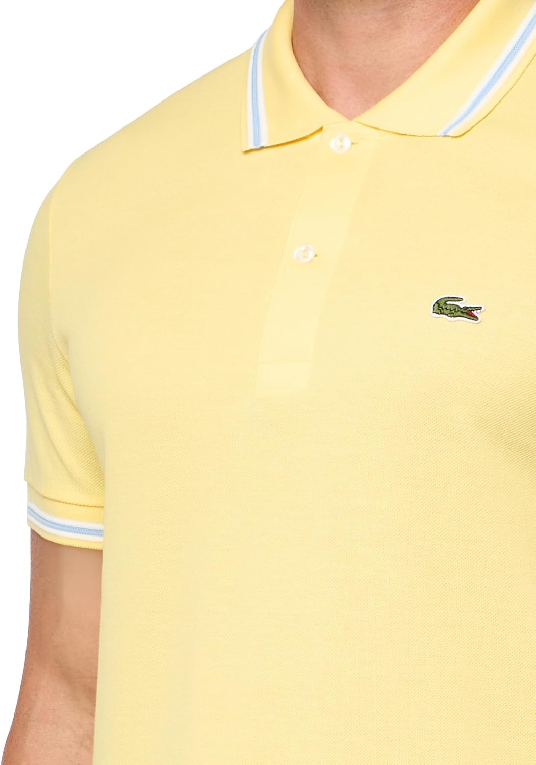 image:imageLacoste Mens Regular Fit Trim Accent L1212 Polo ShirtYellow