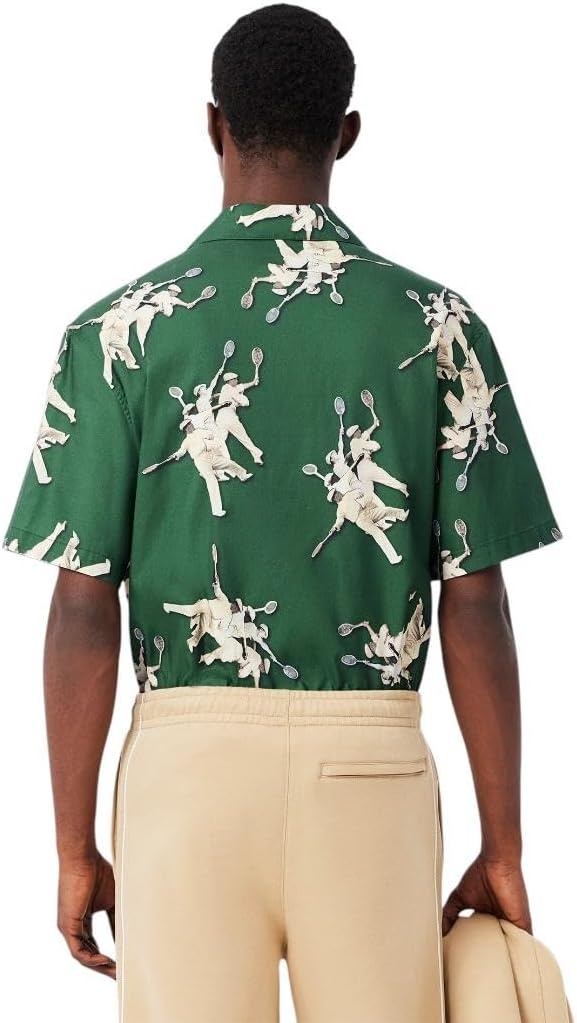 image:imageLacoste Mens Relaxed Fit Ren Print ShirtGreen