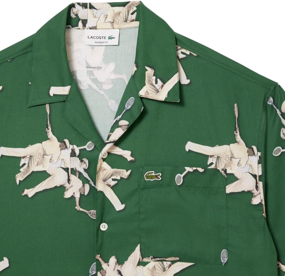 image:imageLacoste Mens Relaxed Fit Ren Print ShirtGreen