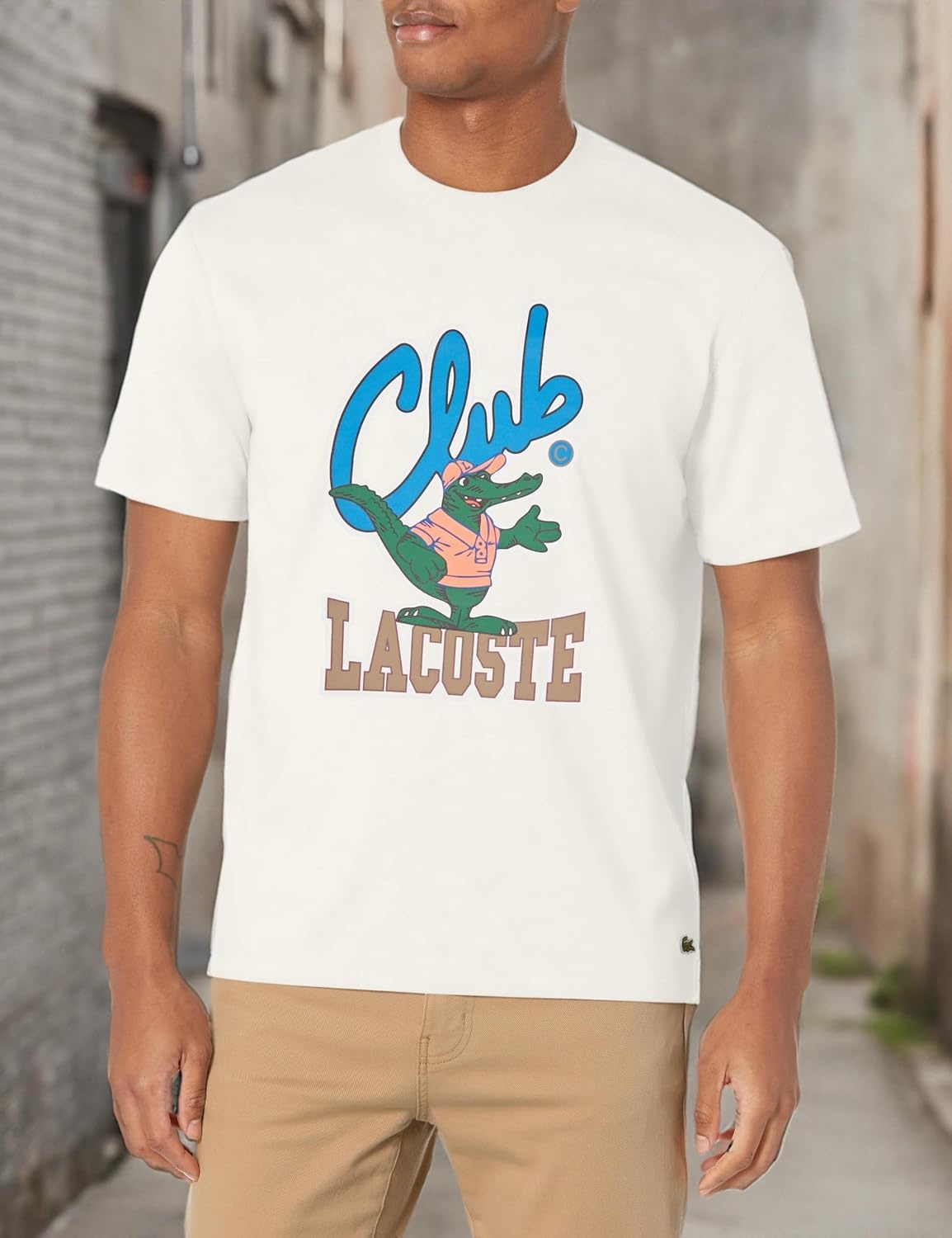 image:imageLacoste Mens Relaxed Fit Signature Print TShirtFlour