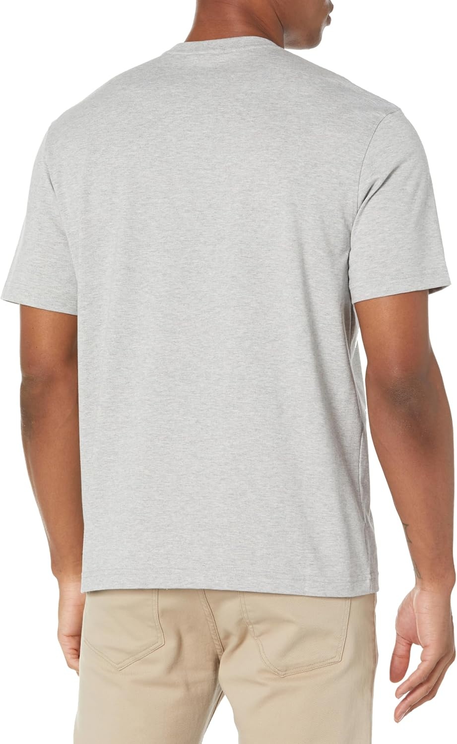 image:imageLacoste Mens Relaxed Fit Signature Print TShirtSilver Chine