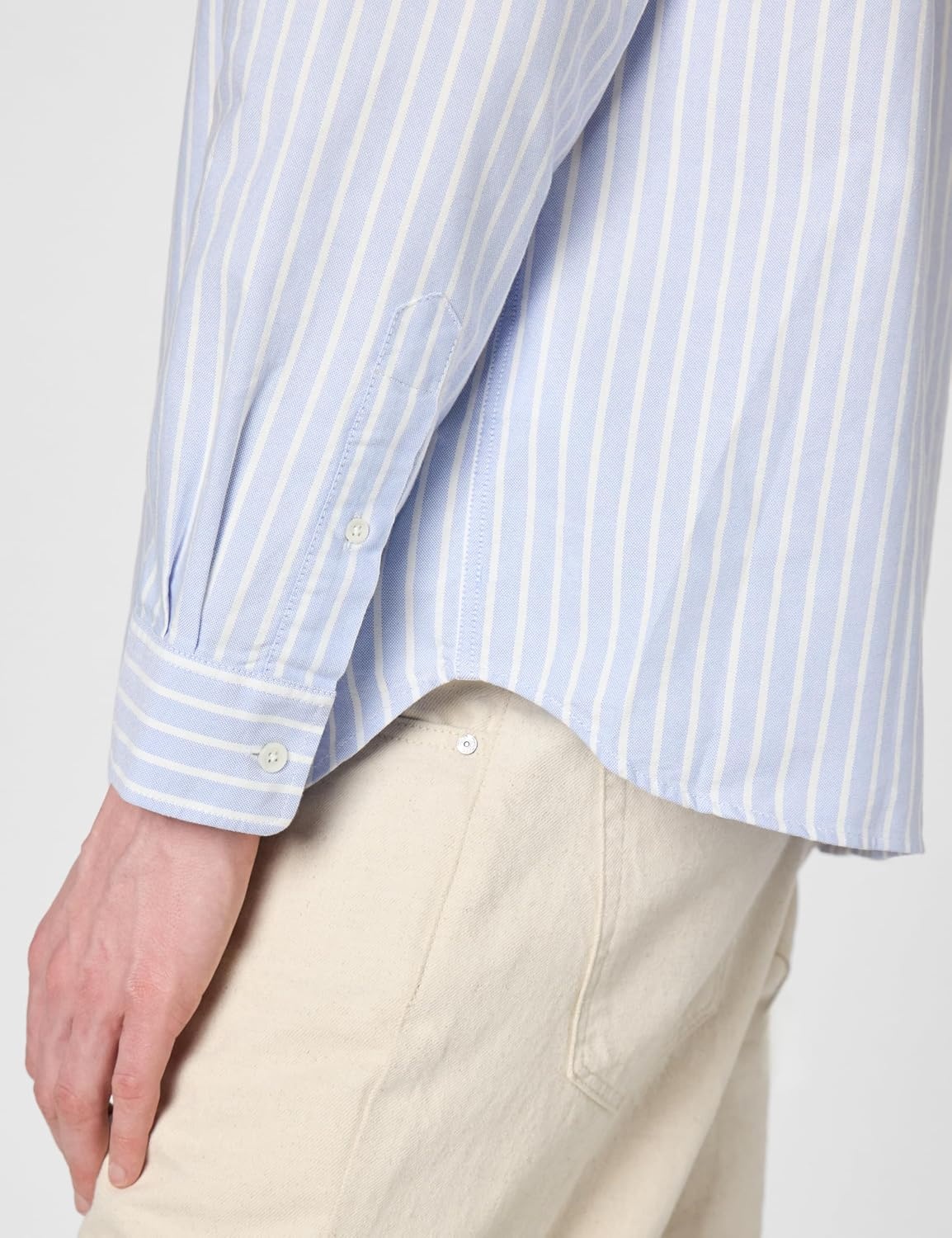 image:imageLacoste Mens Relaxed Fit Striped Oxford ShirtOverview White