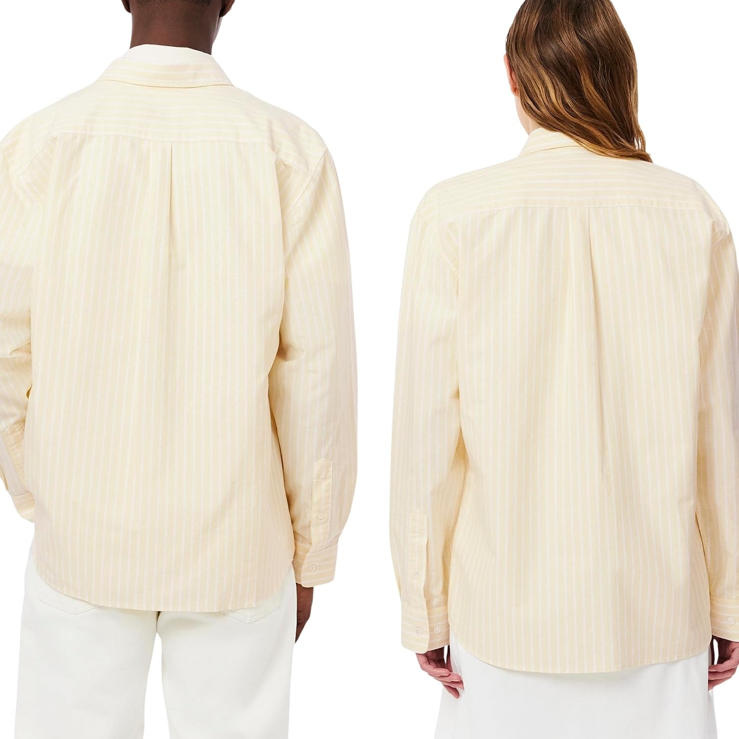 image:imageLacoste Mens Relaxed Fit Striped Oxford ShirtYellow White