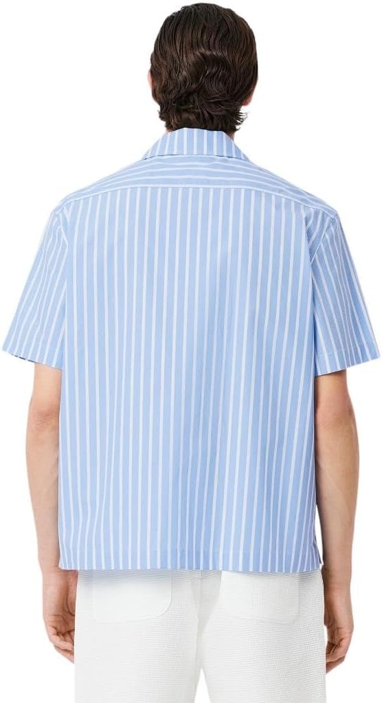 image:imageLacoste Mens Relaxed Fit Striped Short Sleeved ShirtOverview White