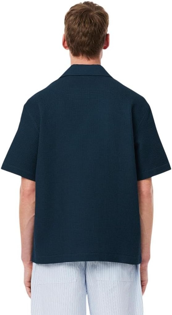 image:imageLacoste Mens Relaxed Fit Waffle Texture ShirtLight Brown