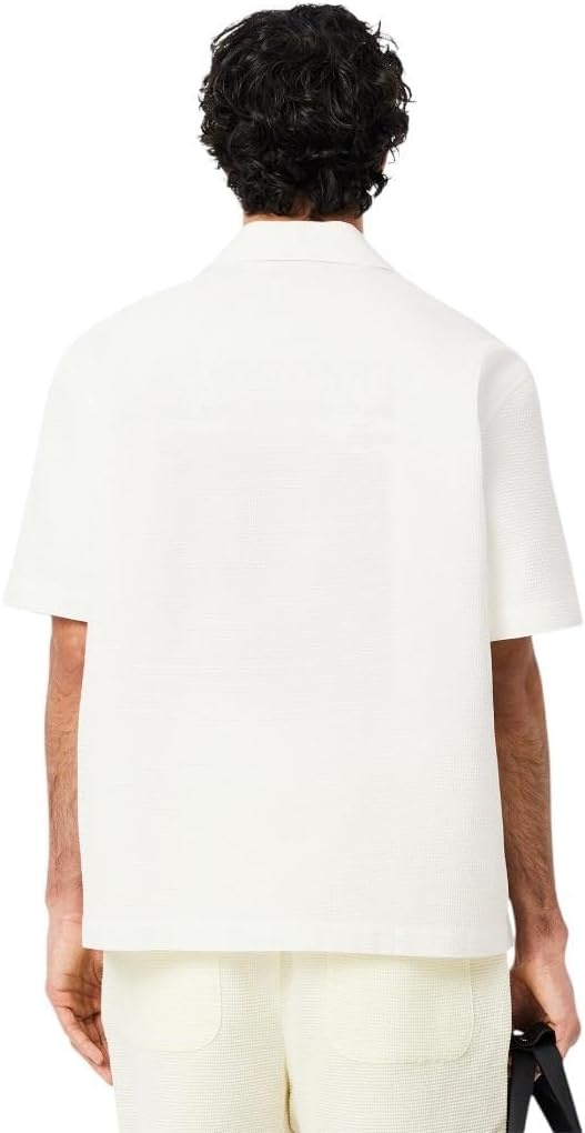 image:imageLacoste Mens Relaxed Fit Waffle Texture ShirtWhite