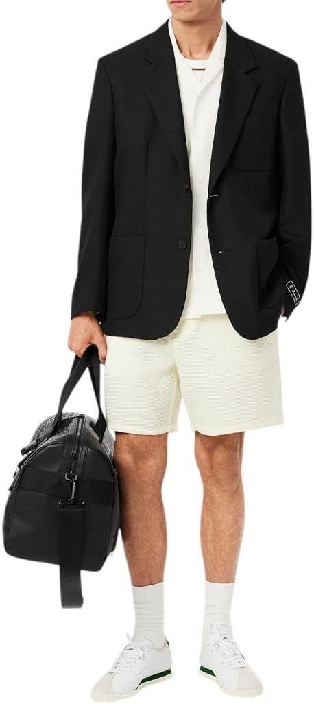 image:imageLacoste Mens Relaxed Fit Waffle Texture ShirtWhite