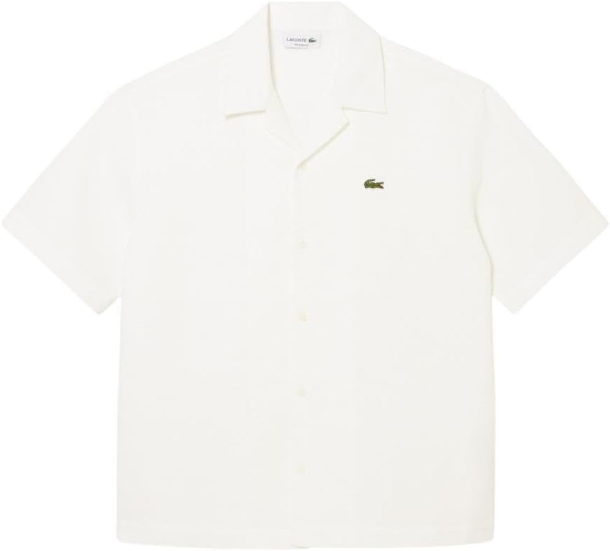 image:imageLacoste Mens Relaxed Fit Waffle Texture ShirtWhite